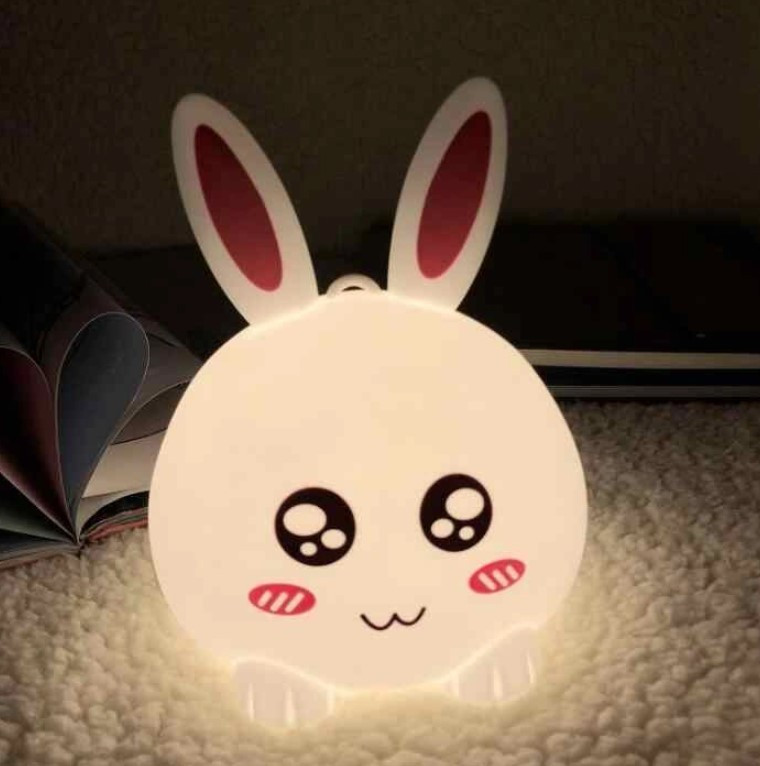 Cветильник – ночник из мягкого силикона "Белый Кролик" LED мультиколор (Пульт управления)