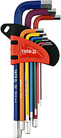 Ключи шестигранные 1,5-10мм разноцветные S2 (набор 9шт.) "Yato" YT-05631