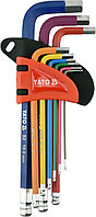 Ключи шестигранные с шариком удл. 1,5-10мм разноцветные S2 (набор 9шт.) "Yato" YT-05632
