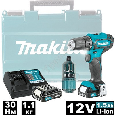 Шуруповерт DF333DYX14 аккумуляторный (2*1,5Ah / Кейс) + набор бит D-31083, MAKITA DF333DYX14 - фото 1 - id-p143798265