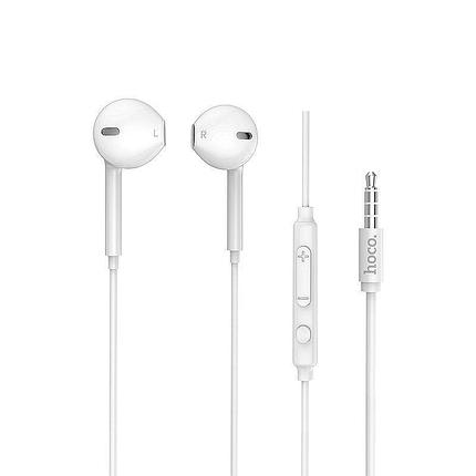 Наушники Hoco M55 с микрофоном /BASS, разъем 3,5 мм, белый, пульт управления, 1.2 м/, фото 2