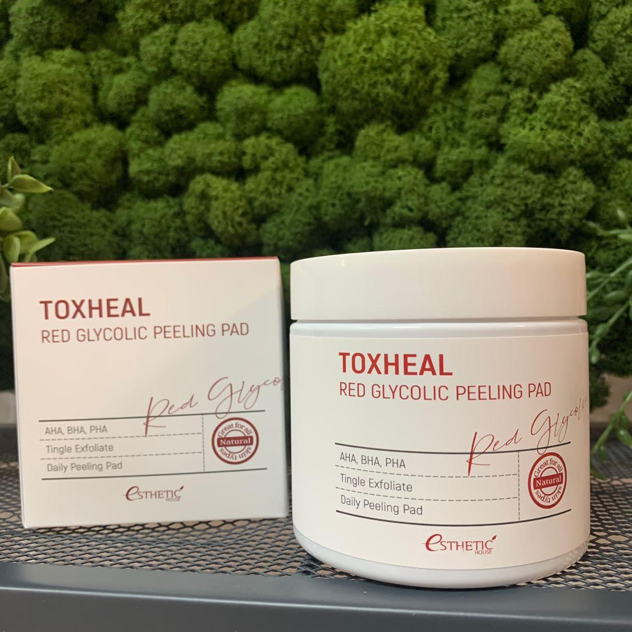 Пилинг-диски для лица с гликолевой кислотой Esthetic House Toxheal Red Glycolic Peeling Pad, 100шт