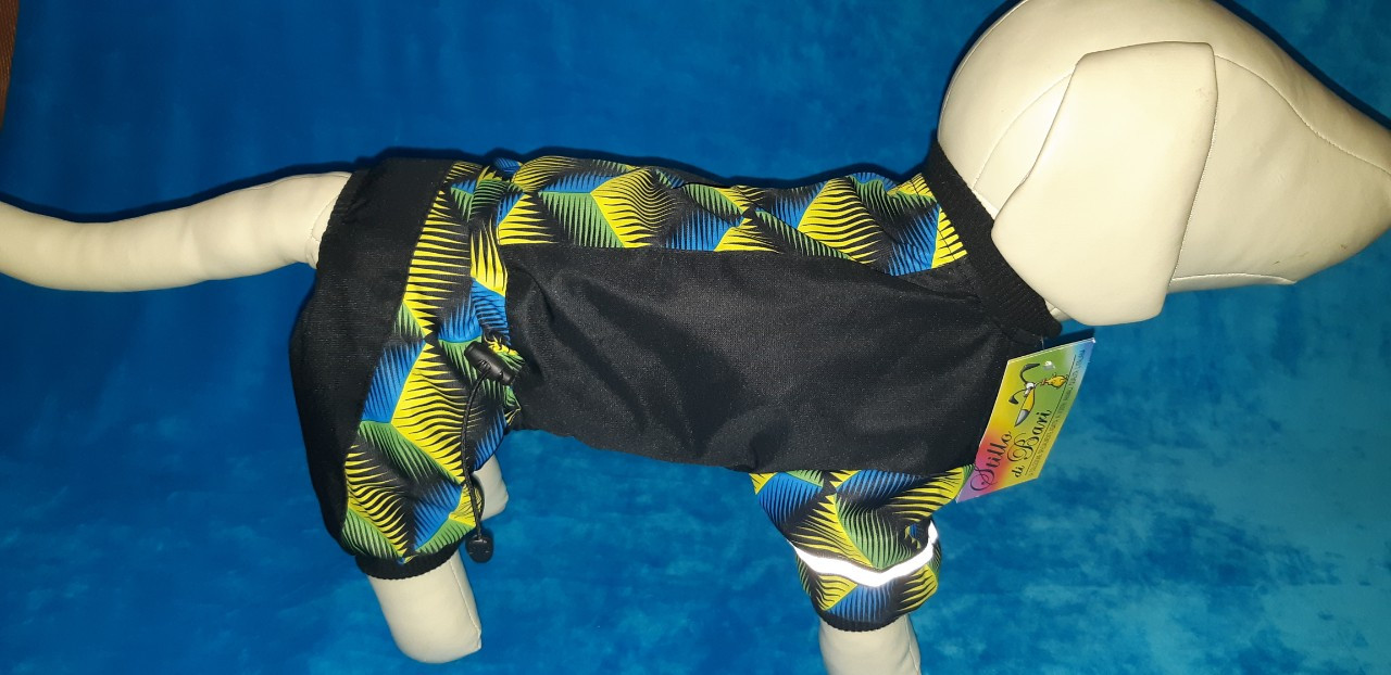 Комбинезон для собак без подкладки с рисунком "3D желто синий" - фото 1 - id-p143803942