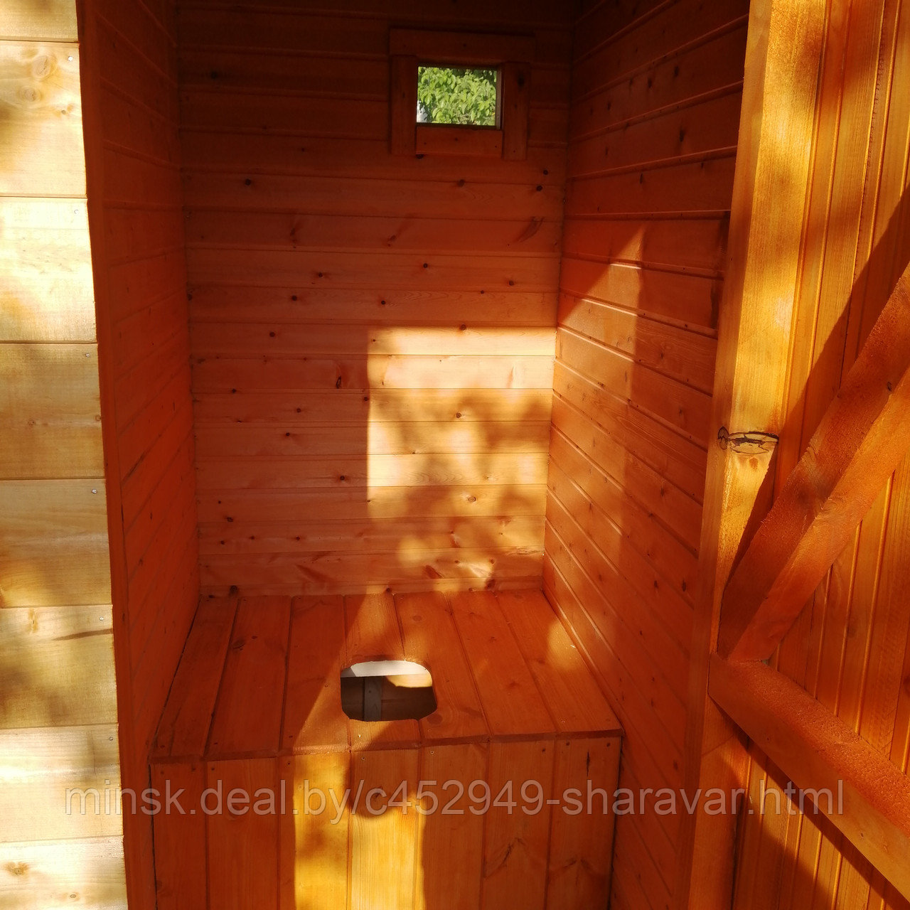 Туалет-душ для дачи из дерева большой 2000х1500 мм - фото 3 - id-p143811786