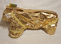 Комбинезон для собак на подкладке Овечка (пушистый иск.мех) - Зима с рисунком "Евро- золото"