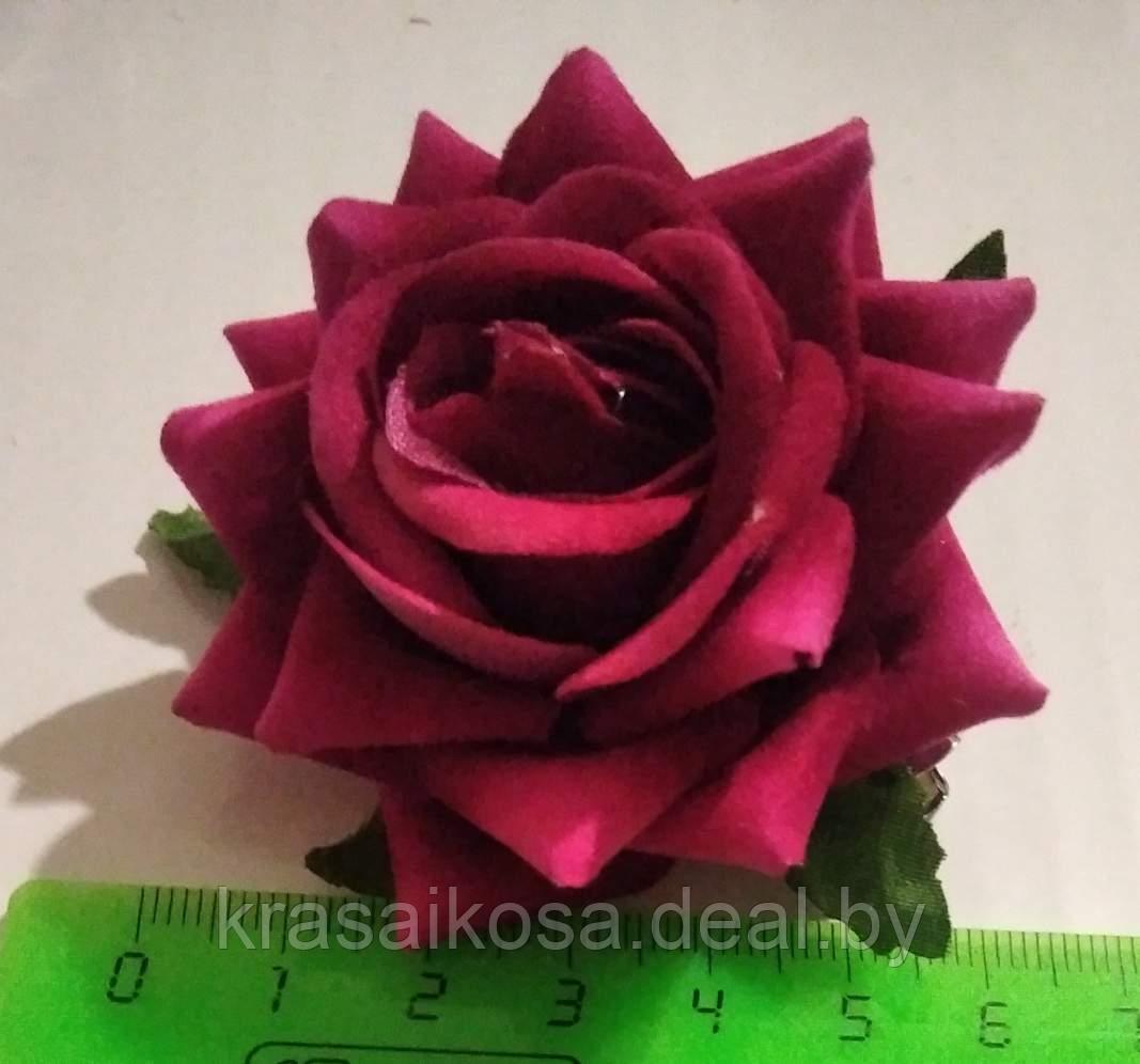 Роза 5*4 см на зажиме 2 в 1 Красно-розовый - фото 1 - id-p143812598