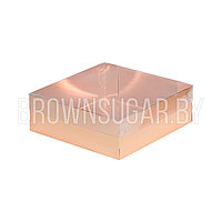 Коробка Премиум с пластиковой крышкой Золото/золото (Россия, 200х200х70 мм)