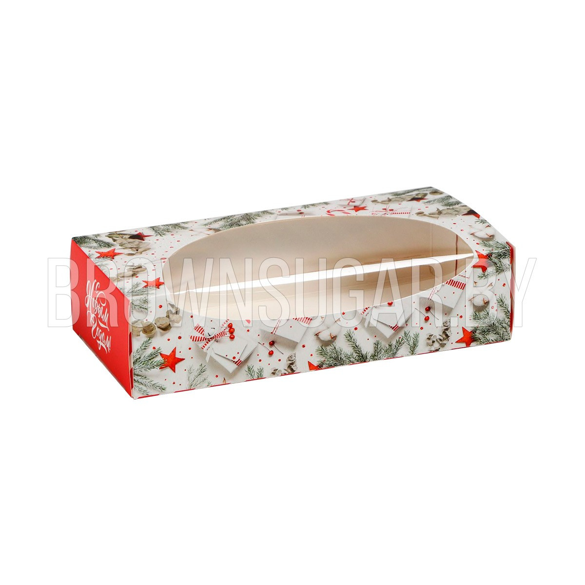 Коробка для десертов « С Новым годом» (Китай, 200х100х50 мм) 5148816 - фото 1 - id-p141724201