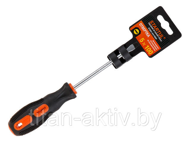 Отвертка "-" 5,0x100мм SL STARTUL PROFI (ST3031-510) (плоская шлицевая SLOTTED, рукоятка Anti slip