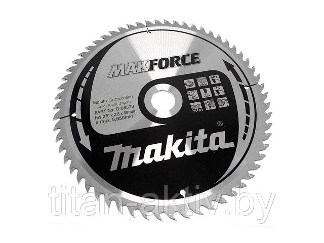 Диск пильный 270х30 мм 60 зуб. по дереву MAKFORCE MAKITA