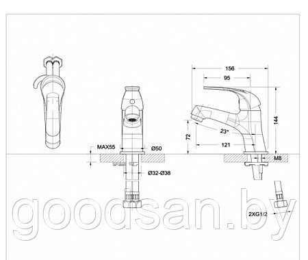 Смеситель для умывальника Bravat Fit F1135188CP - фото 2 - id-p143823925