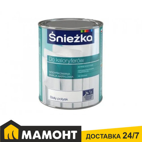 Эмаль для радиаторов Sniezka белая глянцевая, 0.75 л, фото 2