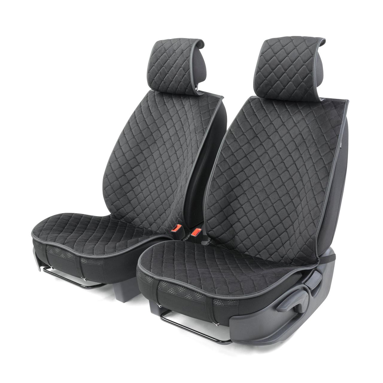 Накидки на передние сиденья Car Performance, 2 шт. алькантара, ромб, чёрный CUS-1012 BK/BK - фото 1 - id-p129545432