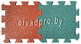 Резиновая плитка-пазл зеленая ALVADPRO 500*500*20 мм, фото 5