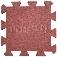 Резиновая плитка-пазл красная ALVADPRO 500*500*20 мм