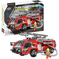 Конструктор Пожарная машина с гидрантом, XB-03028, аналог Лего