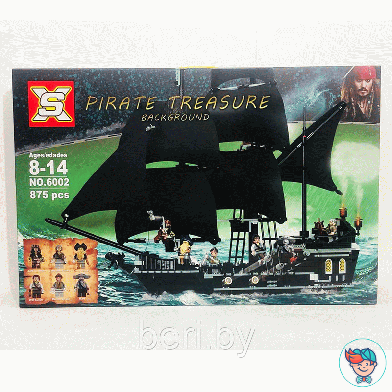 6002 Конструктор SX Pirate Treasure Черная жемчужина (Аналог Lego Pirates of the Caribbean 4184), 875 дет - фото 6 - id-p143843342