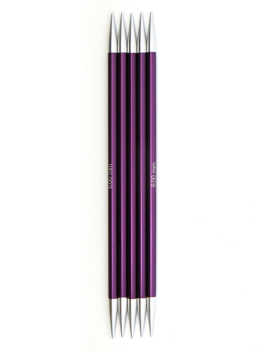 Knit Pro Спицы чулочные Zing 6 мм 15 см, алюминий, 5шт