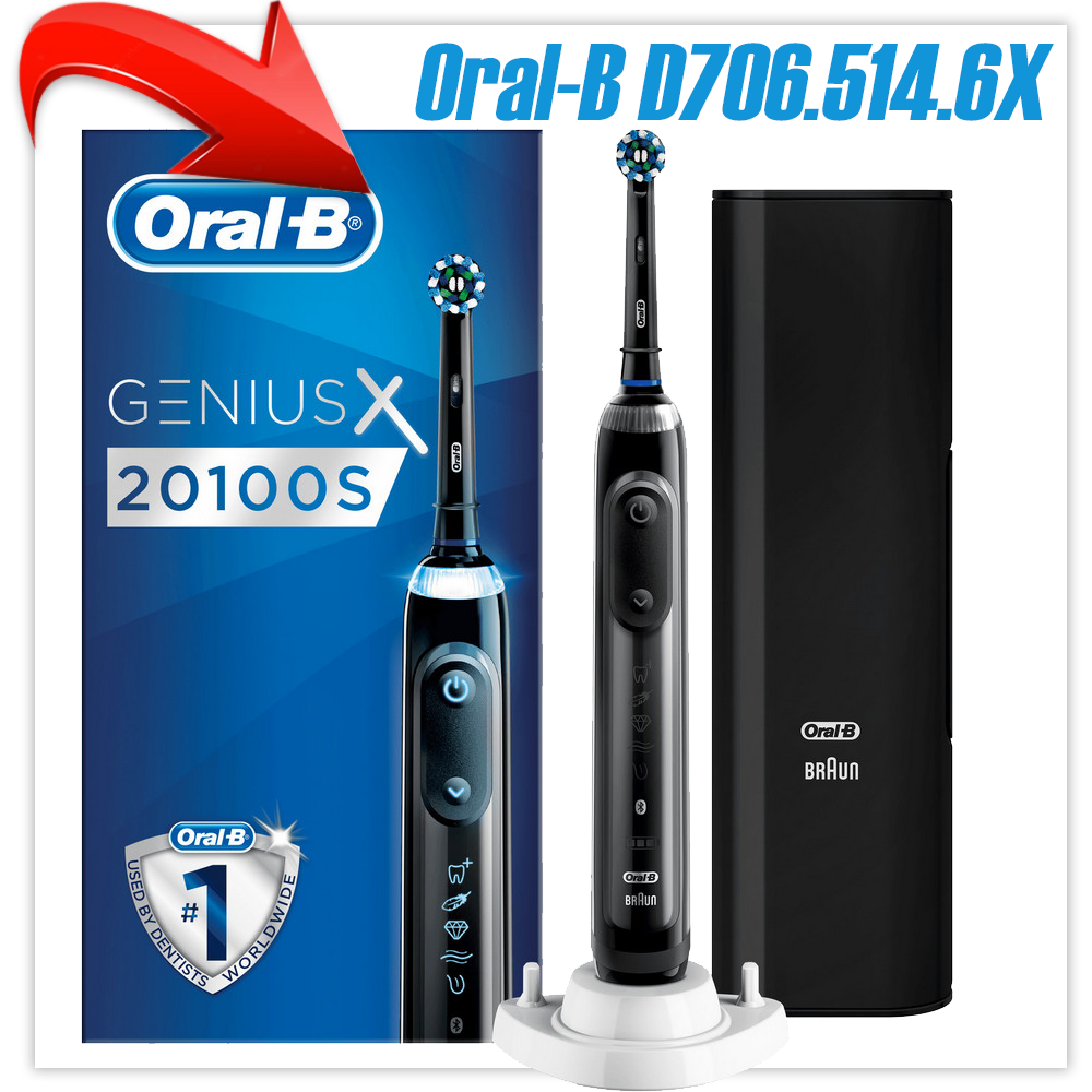 Электрическая зубная щетка Oral-B Genius X 20100S Black  D706.514.6X