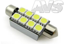 Светодиодная лампочка C009A T11 (SV 8.5) 8x5050 SMD 41mm Canbus, блистер 2 шт (белый) - фото 1 - id-p137140259