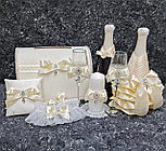Комплект свадебных бокалов и свечей из набора "Perfect" в кремовом цвете, фото 2