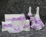 Комплект свадебных бокалов и свечей "Perfect" в сиреневом цвете, фото 2