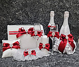 Комплект свадебных бокалов и свечей "Perfect" в бордовом цвете, фото 2