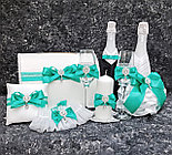 Свадебные бокалы "Pеrfect" в мятном, бирюзовом цвете, фото 3