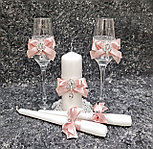 Набор свадебных свечей "Perfect" для обряда "Семейный очаг" в пудровом цвете, фото 2