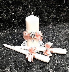 Набор свадебных свечей "Perfect" для обряда "Семейный очаг" в пудровом цвете