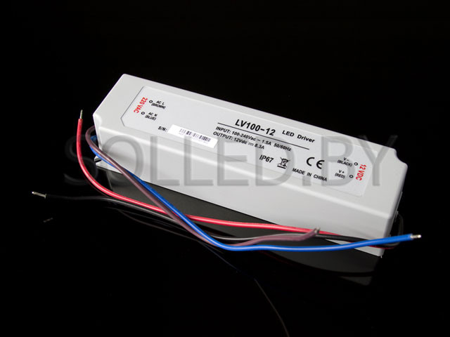 Блок питания 100W 24V IP67 пластик