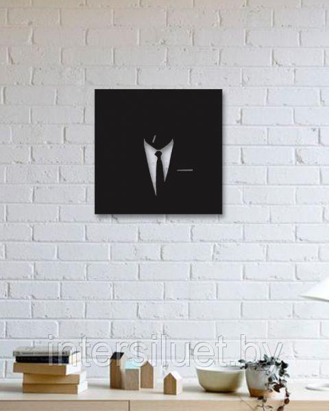 Металлическое декоративное панно MAN 40х40см цвет: черный муар - фото 1 - id-p143919090
