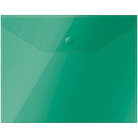 Папка-конверт на кнопке OfficeSpace А5 (190*240мм), 150мкм, полупрозрачная, зеленая 267529(работаем с юр