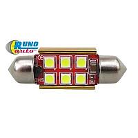 Светодиод SV8,5-3030-6SMD 36mm (C5W) CANBUS (с "обманкой")