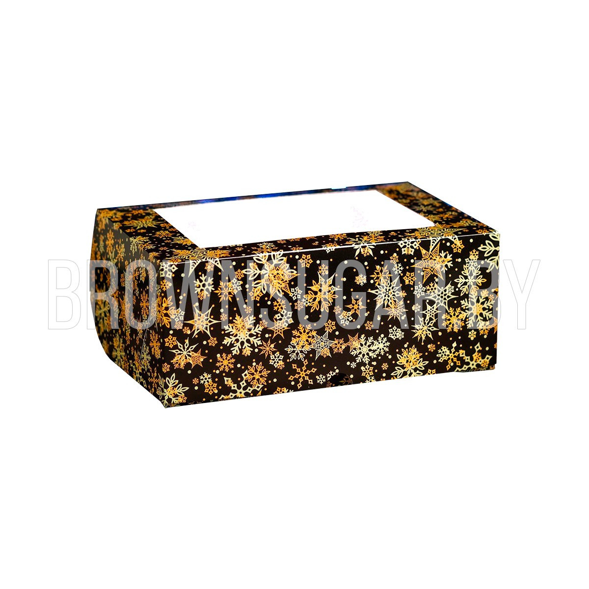 Коробка на 6 капкейков "Звёзды-снежинки" (Россия, 250х170х10 мм) - фото 1 - id-p141724202