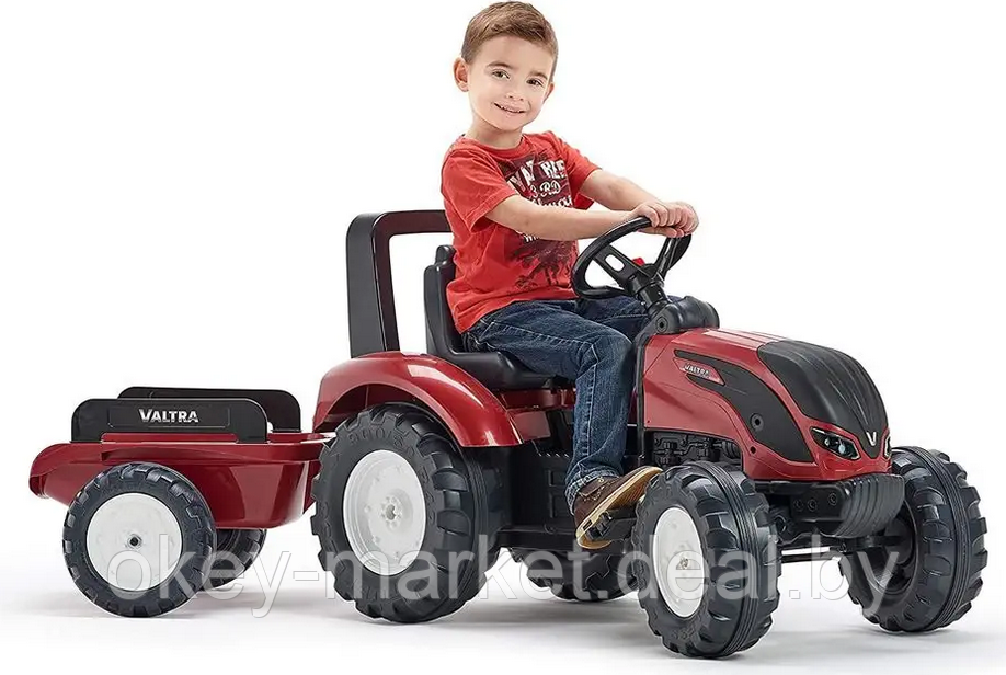 Детский педальный трактор с прицепом Falk Valtra S4 ,4000AB - фото 4 - id-p99638547