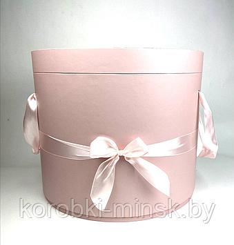Шляпная коробка 32 см Н26см Цвет:Пыльно-розовый.