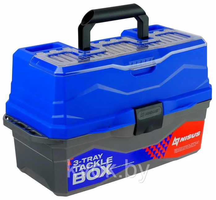 Ящик рыболовный трехполочный Nisus Box синий, фото 1