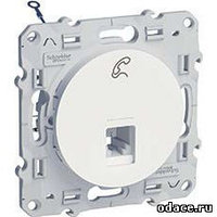 Schneider-Electric Odace Белый Розетка телефонная 1-ая 6 контакта (RJ12)