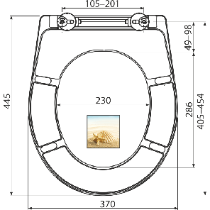 Сиденье для унитаза универсальное SOFTCLOSE, Дюропласт A604 SHELL, фото 2