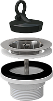 Донный клапан сифона для мойки 6/4" с нержавеющей peшeткой DN70 A33