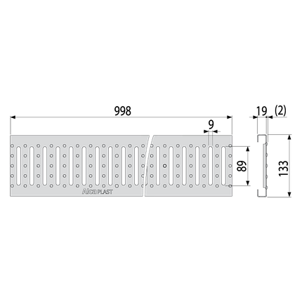 Решетка для дренажного канала AVZ102 оцинкованная сталь „C“ профиль A15 AVZ-R102, фото 2
