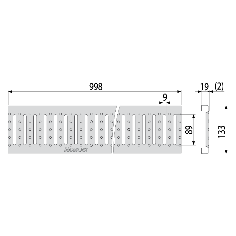 Решетка для дренажного канала AVZ102 оцинкованная сталь C профиль A15 AVZ-R102 - фото 2 - id-p143954447