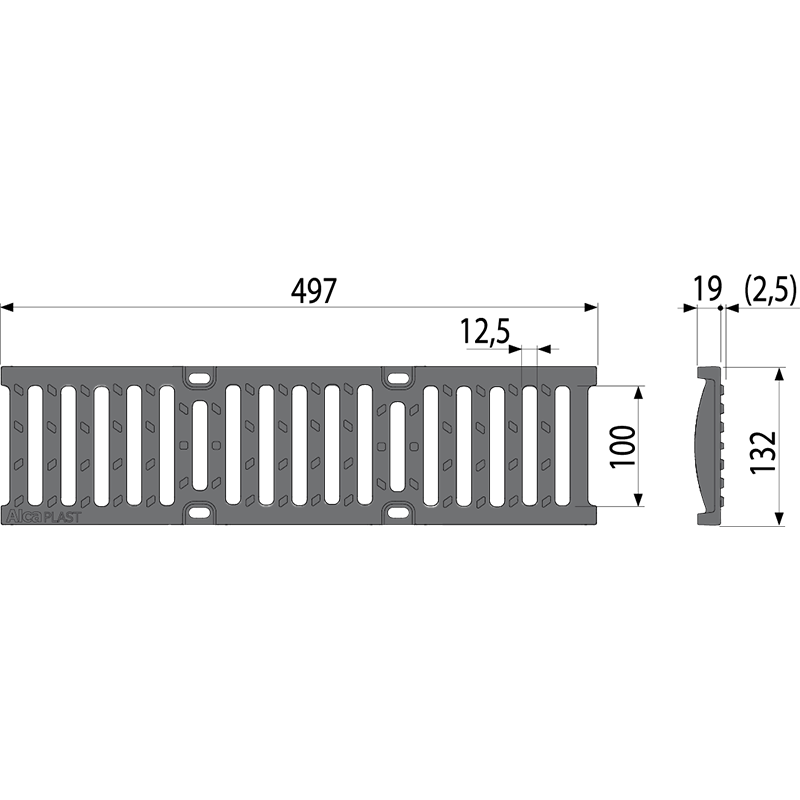 Pешетка для дренажного канала AVZ103 чугунная C250 AVZ-R202 - фото 2 - id-p143954448
