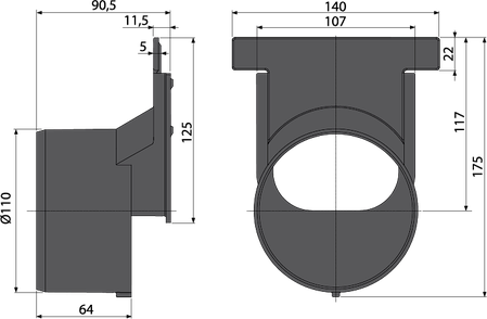 Торцевой переходник для подключения к канализации DN110 AVZ-P010, фото 2