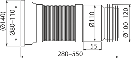 Гибкая подводка для выпуска унитаза A970, фото 2