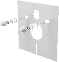 Звукоизоляционная плита для подвесного унитаза и для биде с принадлежностями и колпачками (белыми) M930