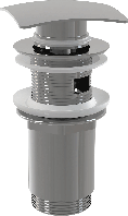 Донный клапан сифона для умывальника CLICK/CLACK 5/4", цельнометаллический с переливом и квадратной заглушкой