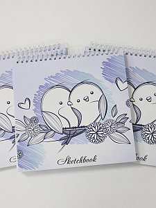 Белки / Скетчбук для рисования «Птенчики»  | Тетрадь для творчества | Канцтовары для дома 20*20