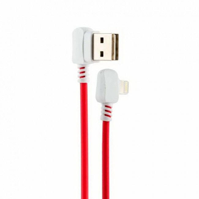 Кабель USB Lightning для Apple Hoco X19 1.2.метра 2.4A красно-белый - фото 3 - id-p102602929